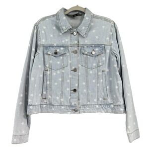 Jou Jou Premium Denim Collection Women's Jean Jacket Medium Pockets Stars NWT